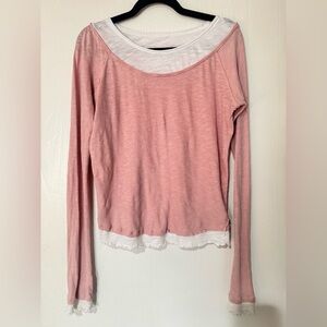 Bundle 4 for $20- We The Free Pink and White Long Sleeve Top